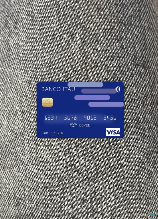 Download Argentina Banco Itaú visa card photolook front Photoshop template